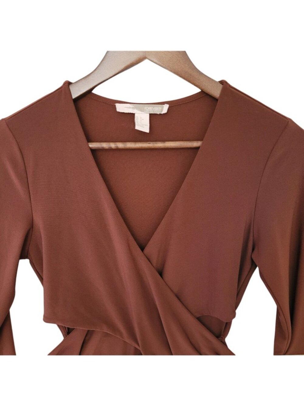 Forever 21 Contemporary Side Open Dress Juniors Size L Brown Club Party - Picture 3 of 7